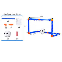 Mini Foldable Plastic Soccer Set Kids Indoor Outdoor Goal Toy