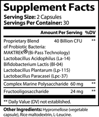 Probiotic 40 Billion with Prebiotics 60 Count Digestive Health