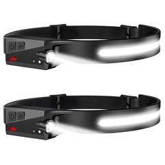 USB Rechargeable LED Headlamp Waterproof Motion Sensor Camping Hiking