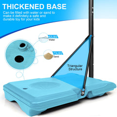 Portable Basketball Goal System Height Adjustable Wheels Stable Base