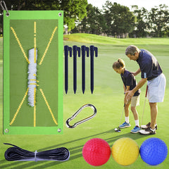 Golf Swing Training Mat Directional Trace Practice Hitting Mat