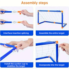 Mini Foldable Plastic Soccer Set Kids Indoor Outdoor Goal Toy