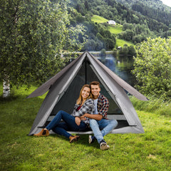 Pop-Up Camping Tent 2-3 Person Rainfly Backpacking Hiking Gray