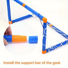 Mini Foldable Plastic Soccer Set Kids Indoor Outdoor Goal Toy
