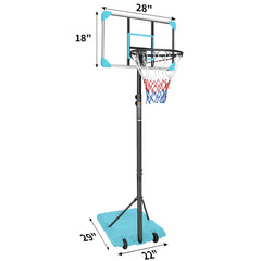Portable Basketball Goal System Height Adjustable Wheels Stable Base