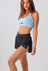 Cheeky Black Flyaway Shorts Women Running Workout Athletic Sportswear
