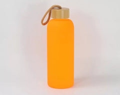 25oz Sublimation Blank Glass Sports Bottle Bamboo Lid Tumbler