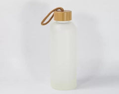 25oz Sublimation Blank Glass Sports Bottle Bamboo Lid Tumbler