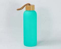25oz Sublimation Blank Glass Sports Bottle Bamboo Lid Tumbler