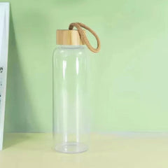 25oz Sublimation Blank Glass Sports Bottle Bamboo Lid Tumbler