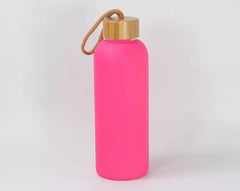 25oz Sublimation Blank Glass Sports Bottle Bamboo Lid Tumbler