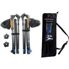 Travel Folding Walking Hiking Poles Lightweight Adjustable Trekking Sticks Set
