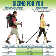 Travel Folding Walking Hiking Poles Lightweight Adjustable Trekking Sticks Set